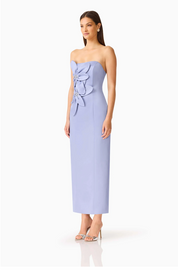 Lunelle Column Midi Dress in Stone Blue by Elliatt