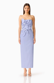 Lunelle Column Midi Dress in Stone Blue by Elliatt