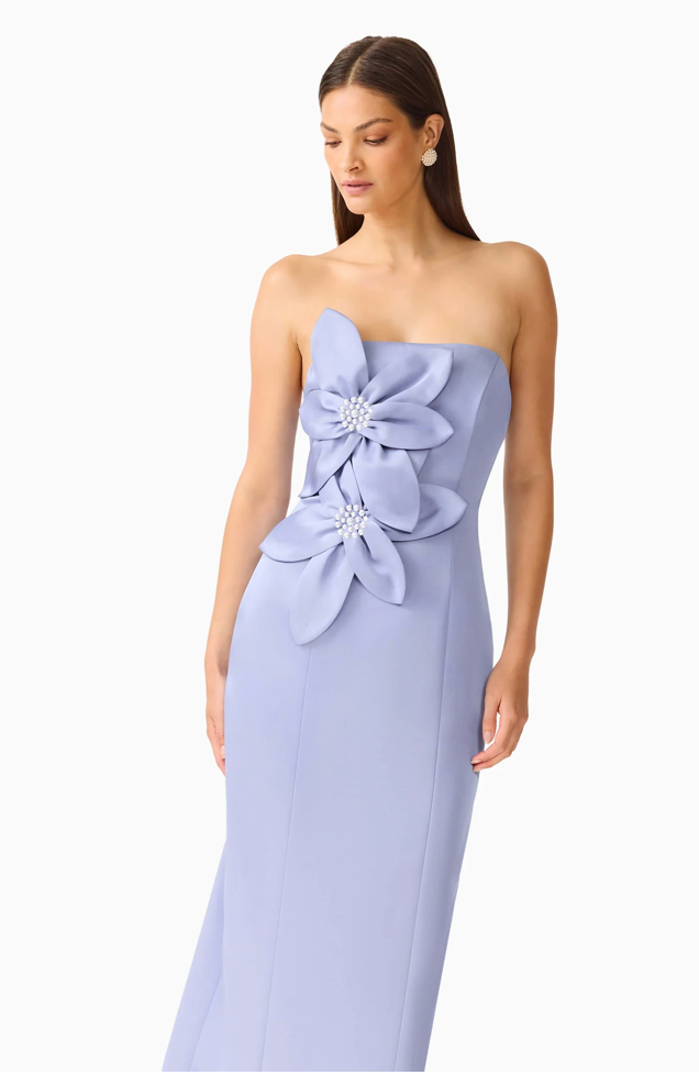 Lunelle Column Midi Dress in Stone Blue by Elliatt