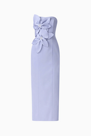 Lunelle Column Midi Dress in Stone Blue by Elliatt
