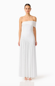 Natasia Off Shoulder Gown in White By Elliatt