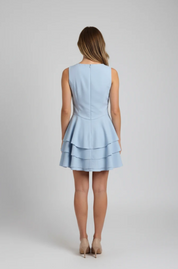 Liora Sleevless Tiered Ruffle Mini Dress in Sky Blue by Elliatt