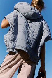 Happy Trails Poncho | Blue/Grey | Free People