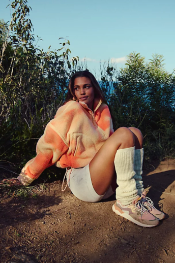 Printed Mountain High 1/2 Zip | Watercolor Logo | Free People