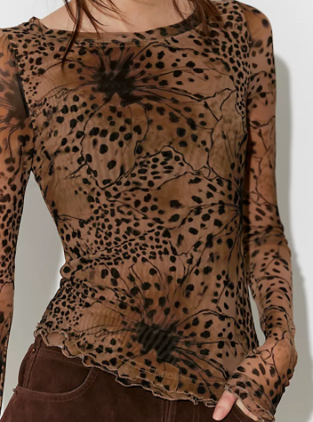Lilly Printed Long Sleeve | Brown Combo | Free People