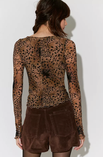 Lilly Printed Long Sleeve | Brown Combo | Free People