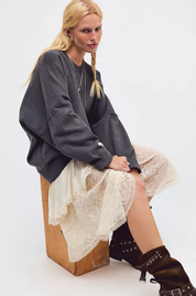 Alma Pullover | Charcoal Heather | Free People