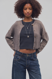 Ottilie SoftSpun Ribbed Knit Cardi | Espresso | Free People