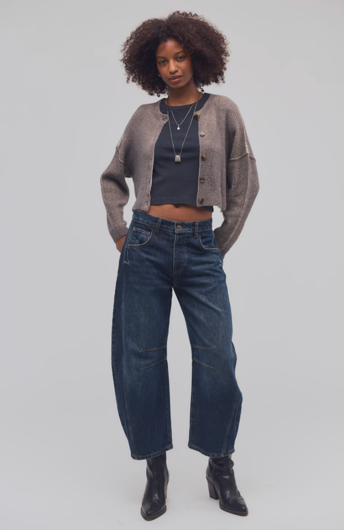 Ottilie SoftSpun Ribbed Knit Cardi | Espresso | Free People