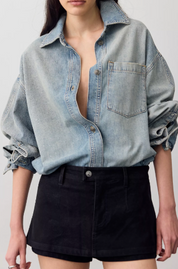 We The Free Gallivanting Vegan Suede Peekaboo Skort in Black