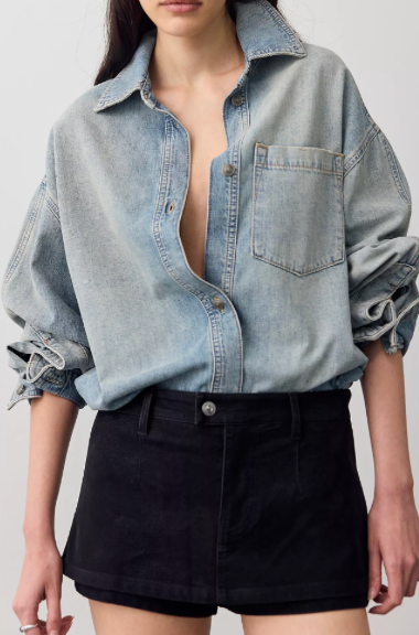 We The Free Gallivanting Vegan Suede Peekaboo Skort in Black