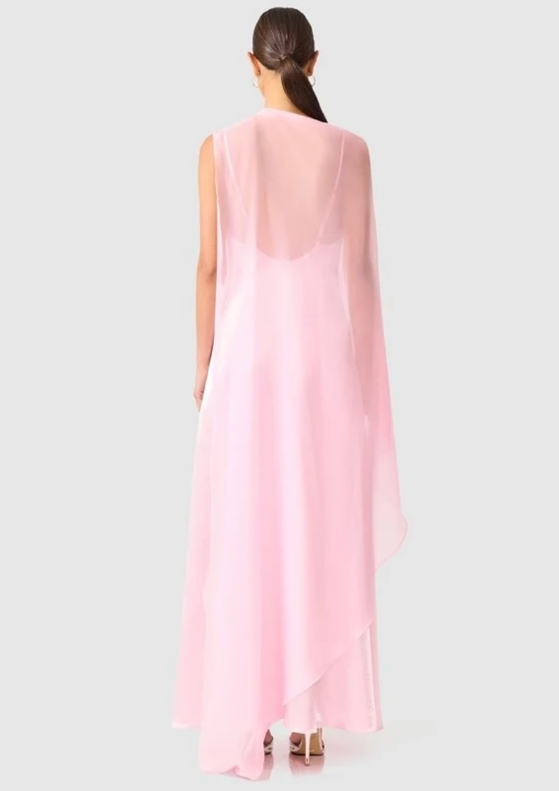 Zimelle Cape Gown | Baby Pink | Elliatt