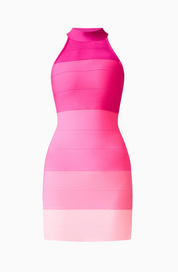 Florava Halter Mini Dress | Pink Ombre | Elliatt