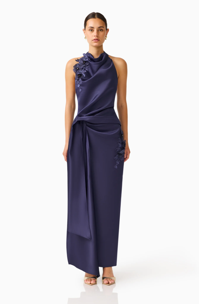 Florea Halter Gown | Navy | Elliatt