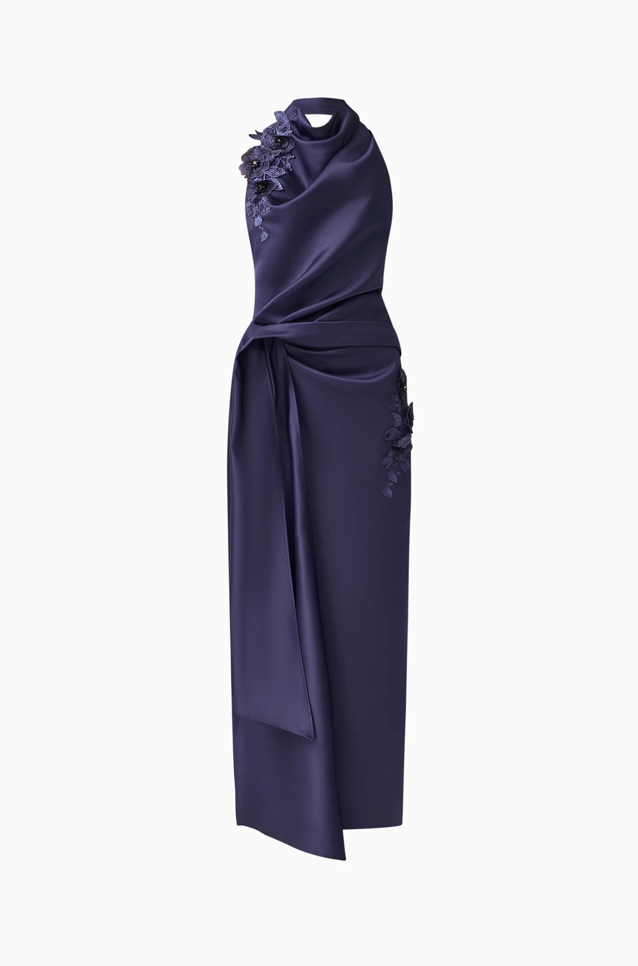 Florea Halter Gown | Navy | Elliatt
