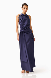 Florea Halter Gown | Navy | Elliatt