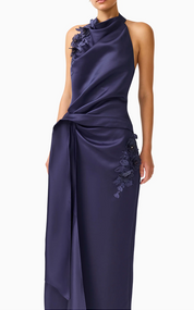 Florea Halter Gown | Navy | Elliatt