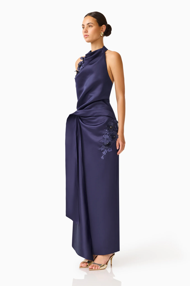 Florea Halter Gown | Navy | Elliatt