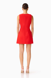 Fleurisca Embroidered A-Line Mini Dress | Scarlet Red | Elliatt