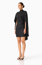Auriella Cape Mini Dress | Black | Elliatt