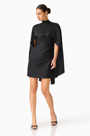 Auriella Cape Mini Dress | Black | Elliatt