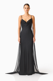 Auriella Cowl Neck Gown | Black | Elliatt