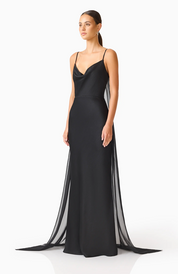 Auriella Cowl Neck Gown | Black | Elliatt