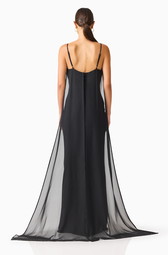 Auriella Cowl Neck Gown | Black | Elliatt
