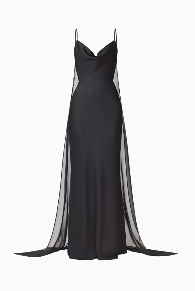 Auriella Cowl Neck Gown | Black | Elliatt