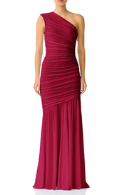 Florencea One Shoulder Gown | Wine Red | Elliatt