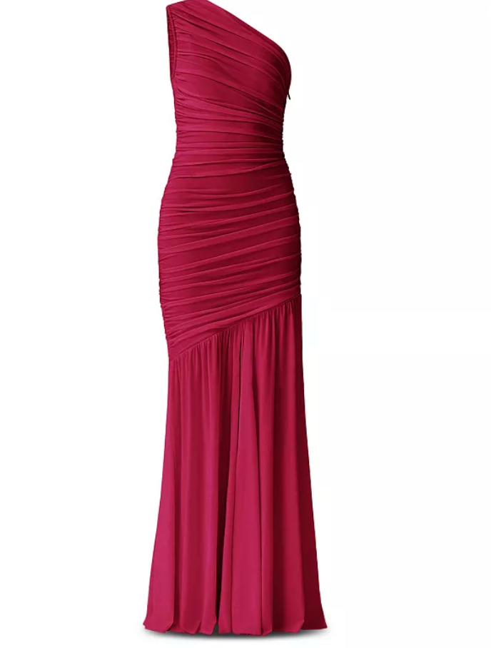Florencea One Shoulder Gown | Wine Red | Elliatt