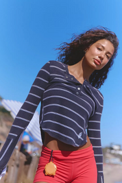 Cool Down Crew Stripe | Black Combo | Free People Movement