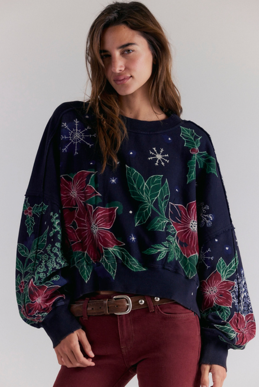 Gaia Sweatshirt | Night Combo | Free People