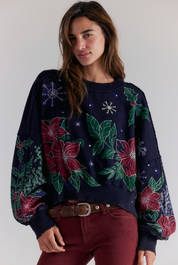 Gaia Sweatshirt | Night Combo | Free People