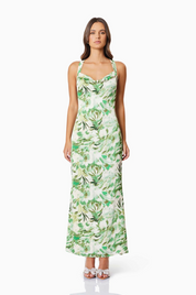 Georgia Cocktail Maxi Dress In Green By Elliatt