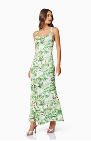 Georgia Cocktail Maxi Dress In Green By Elliatt