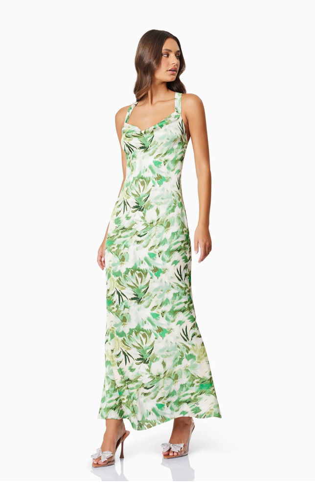 Georgia Cocktail Maxi Dress In Green By Elliatt