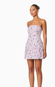Aurora Strapless Party Mini Dress In Purple