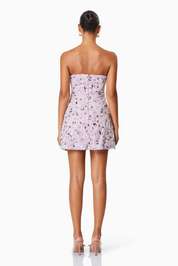 Aurora Strapless Party Mini Dress In Purple