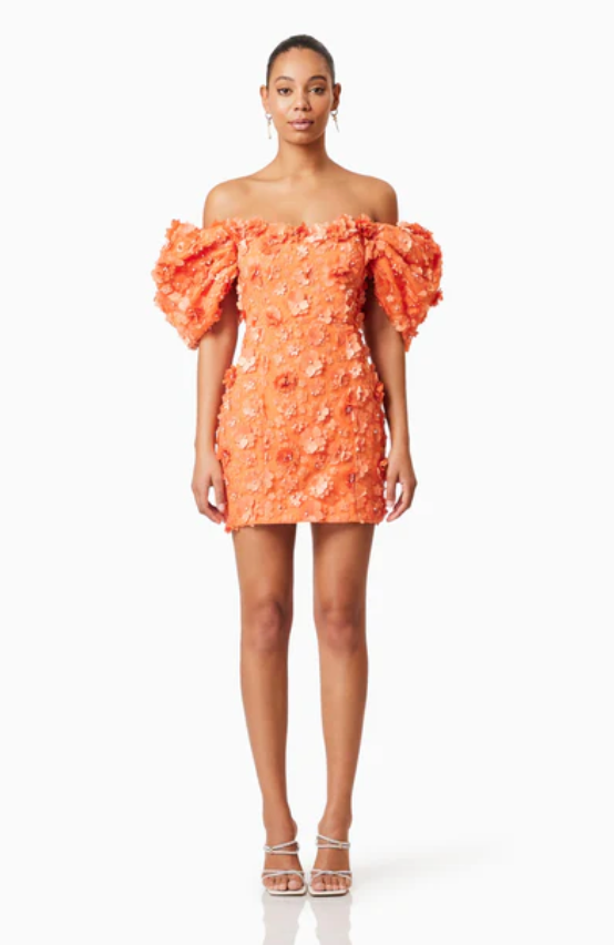 Bluebell Off The Shoulder Mini Dress in Orange by Elliatt