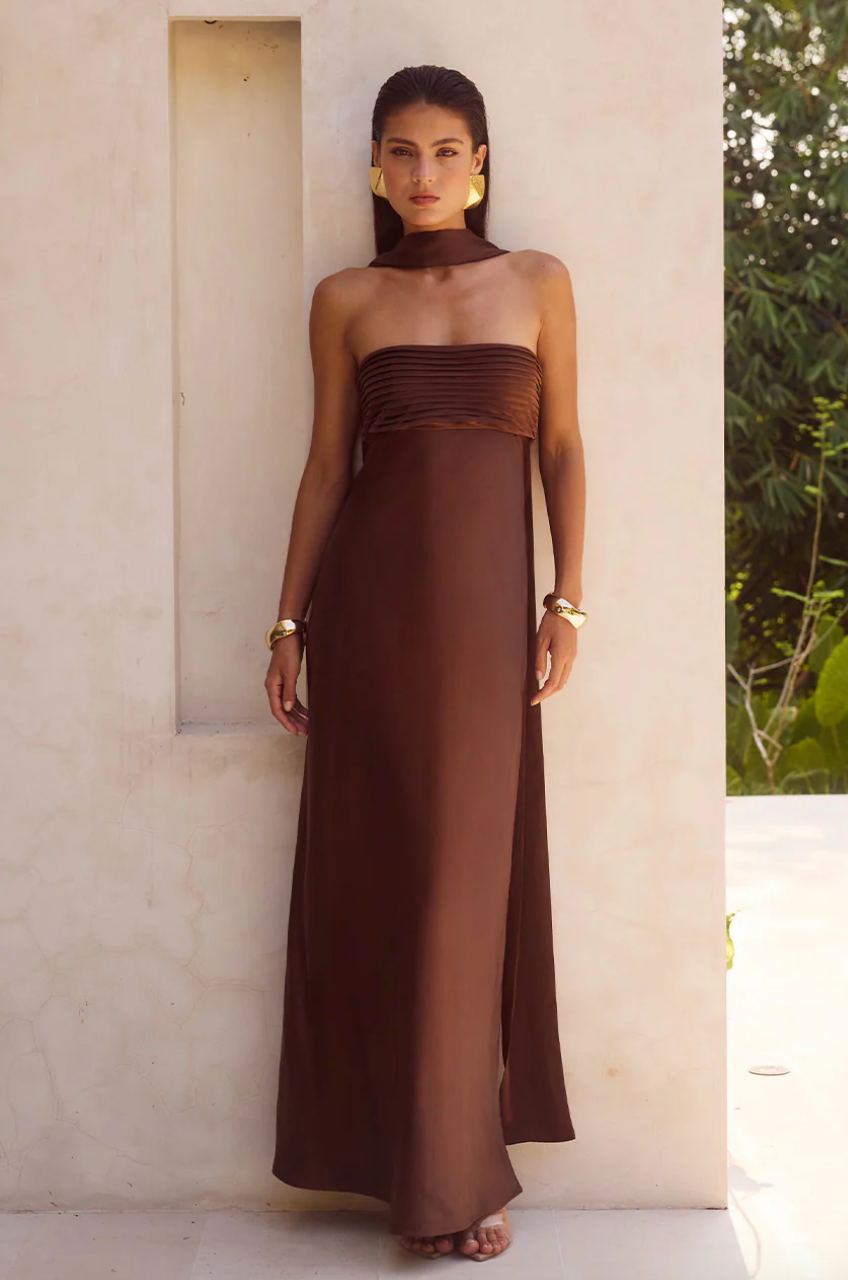 ELSA MAXI DRESS - CHOCOLATE