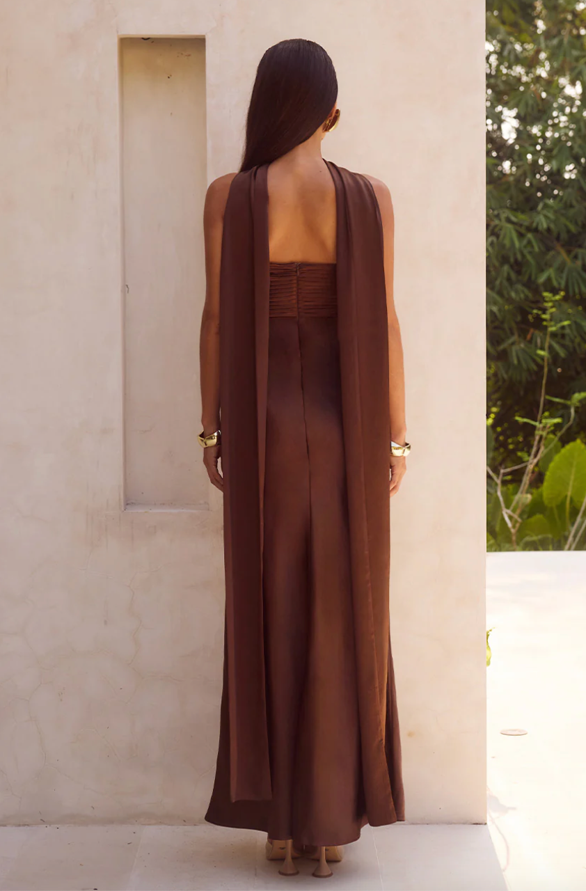 ELSA MAXI DRESS - CHOCOLATE