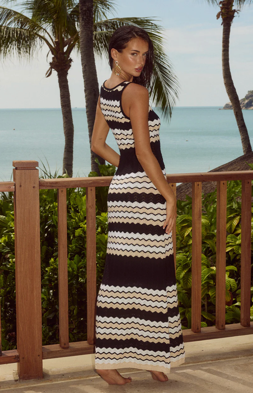CORALINA MAXI DRESS - BLACK/SAND