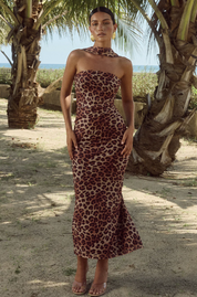 ANTONIE MIDI DRESS - LEOPARD PRINT
