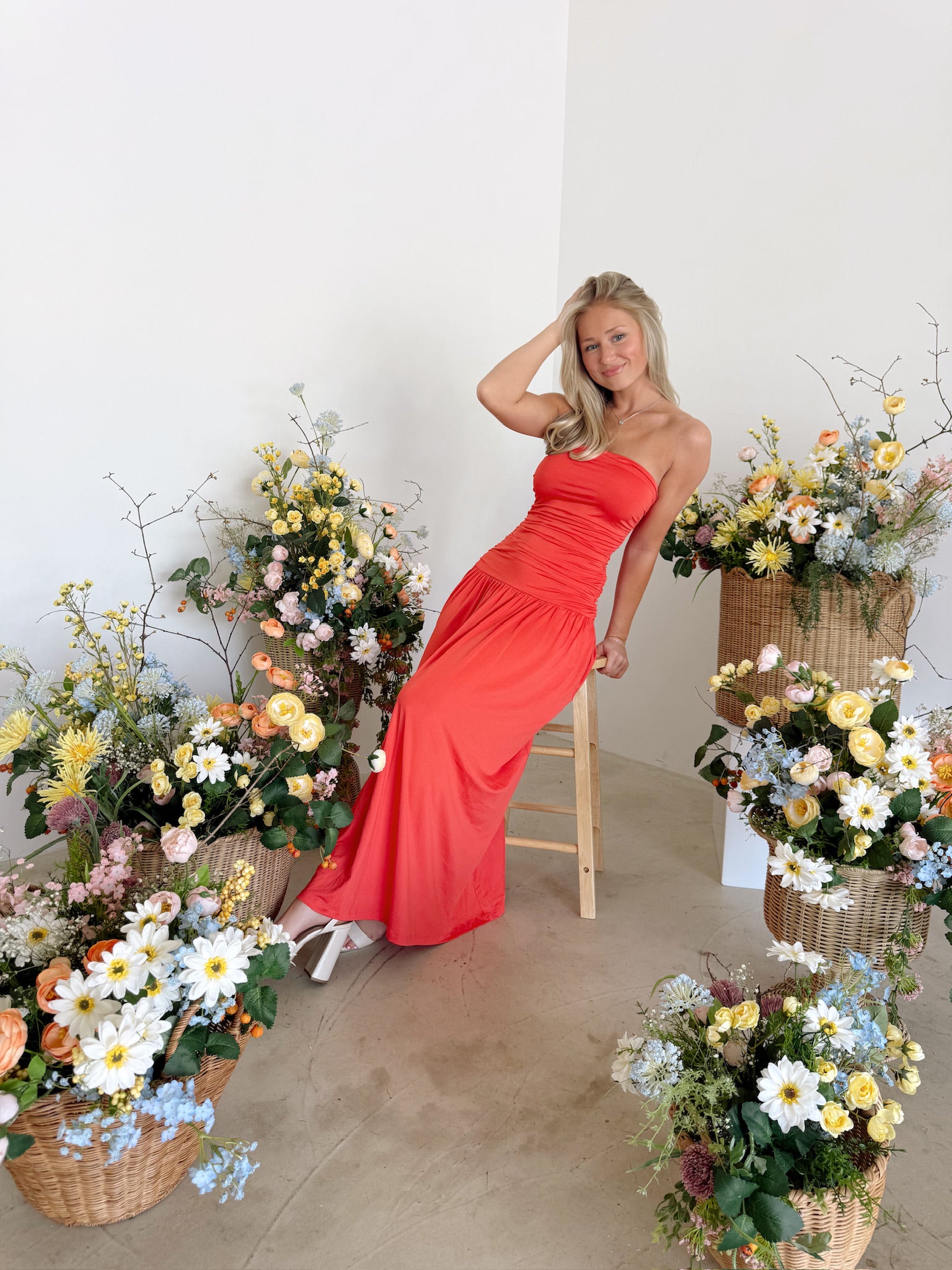 Santal Dress | Coral | NIA
