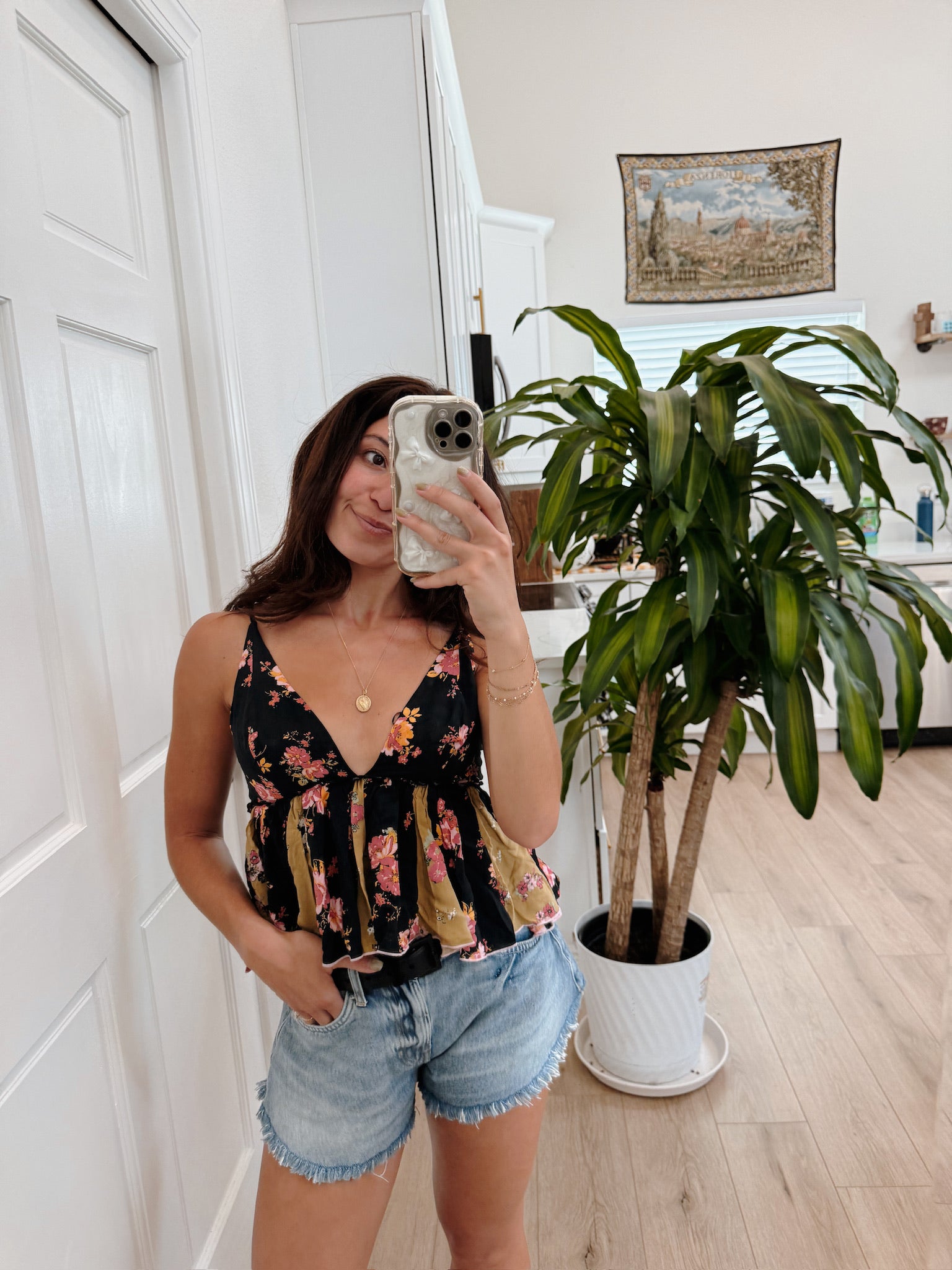 Tillie Babydoll Top Black Combo | Free People