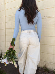 We The Free Good Luck Mid-Rise Barrel Jeans Milk