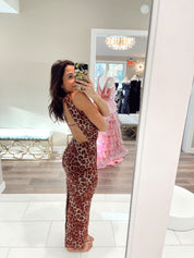 ANTONIE MIDI DRESS - LEOPARD PRINT