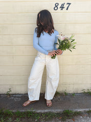 We The Free Good Luck Mid-Rise Barrel Jeans Milk