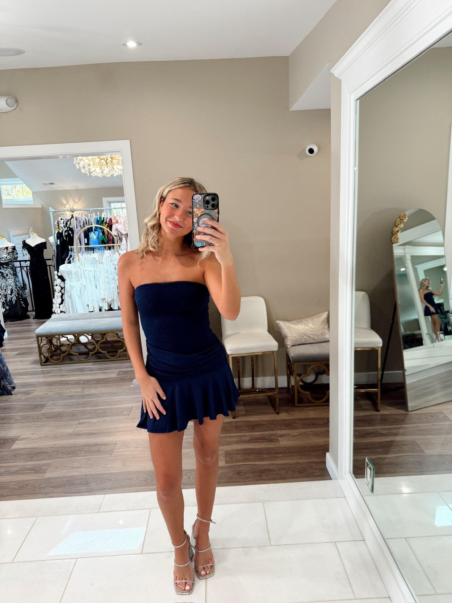 Call Me Up Lace Mini Navy